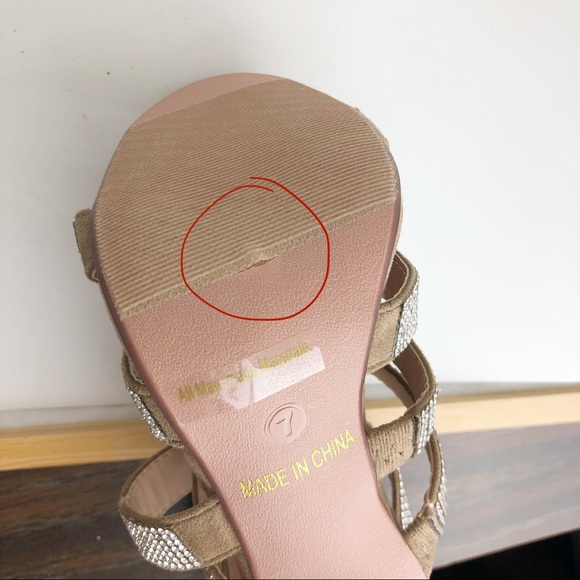 Glaze Womens Rhinestone Stap High Heels Size 7 - Picture 8 of 13